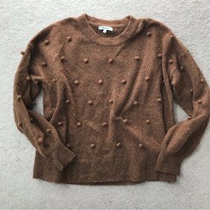 Madewell Brockton Bobble Sweater Heather Cider Brown